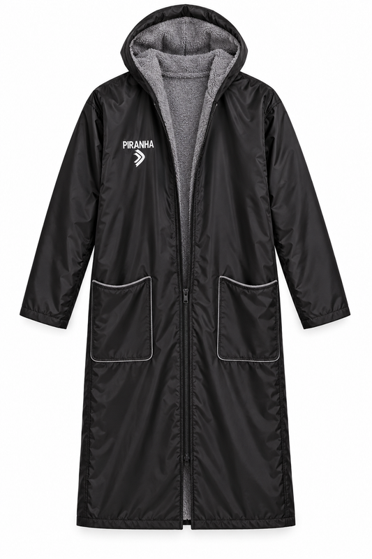 Swim Robe Piranha Dry-Robe Zipper Black/Grey