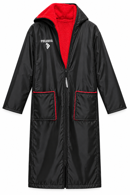 Swim Robe Piranha Dry-Robe Zipper Black/Red