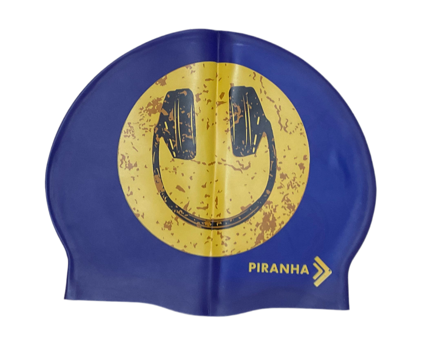 Piranha Swim Cap  Music Head Navy_Yellow