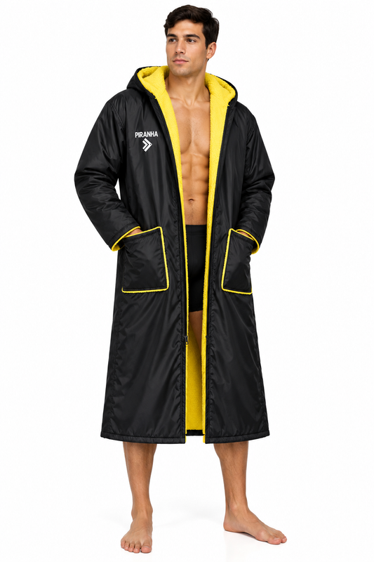 Swim Robe Piranha Dry-Robe Zipper Black/Yellow