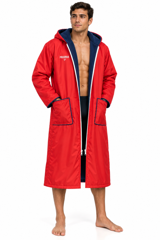 Swim Robe Piranha Dry-Robe Zipper Red/Navy