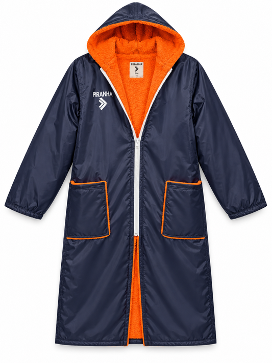 Swim Robe Piranha Dry-Robe Zipper Navy/Orange