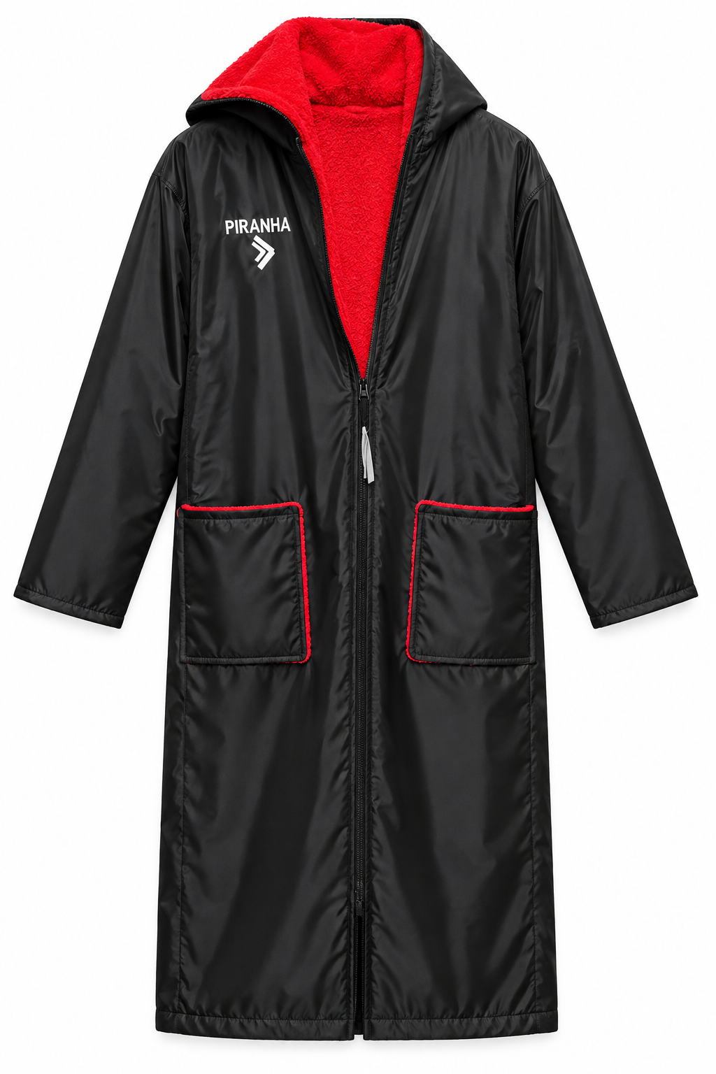 Swim Robe Piranha Dry-Robe Zipper Black/Red