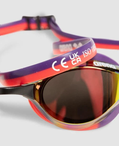 Arena Python Mirror Goggle Copper Plum Bright Coral