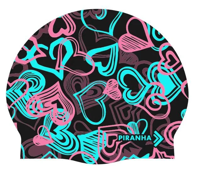 Piranha Swim Cap Hearts