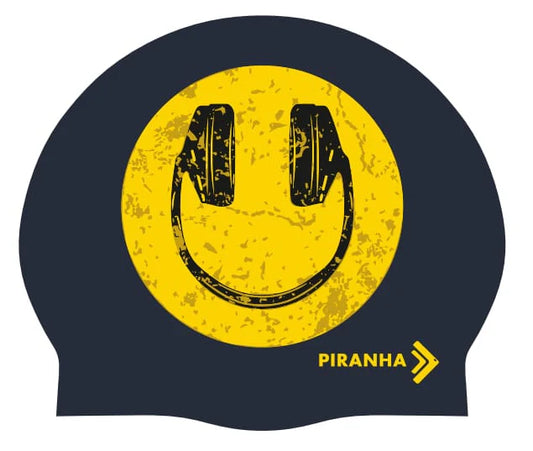 Piranha Swim Cap  Music Head Black_Yellow