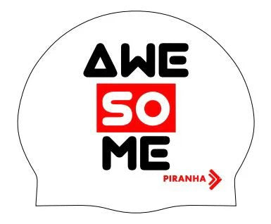 Piranha Swim Cap Awesome White_Red