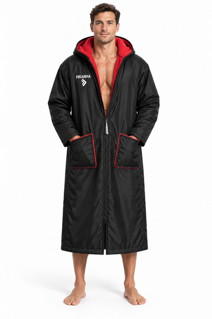 Swim Robe Piranha Dry-Robe Zipper Black/Red