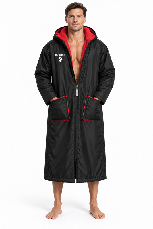 Swim Robe Piranha Dry-Robe Zipper Black/Red
